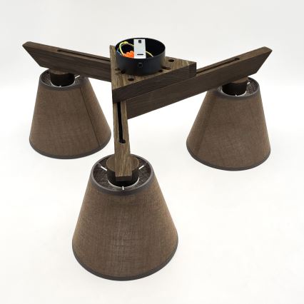 Brilagi - Lampadario a plafone ANTHONY 3xE14/40W/230V quercia/marrone