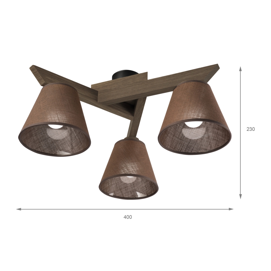 Brilagi - Lampadario a plafone ANTHONY 3xE14/40W/230V quercia/marrone
