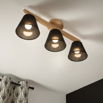 Brilagi - Lampadario a plafone ANTHONY 3xE14/40W/230V quercia/nero