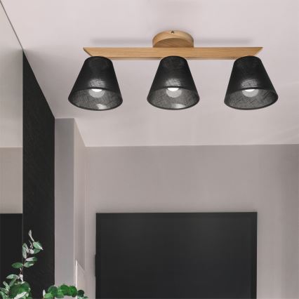 Brilagi - Lampadario a plafone ANTHONY 3xE14/40W/230V quercia/nero