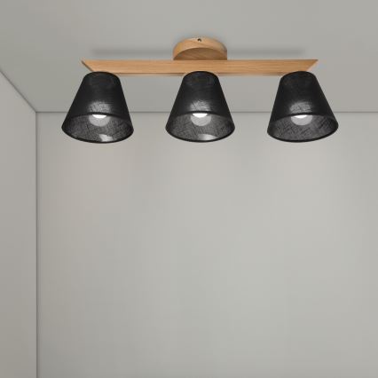 Brilagi - Lampadario a plafone ANTHONY 3xE14/40W/230V quercia/nero