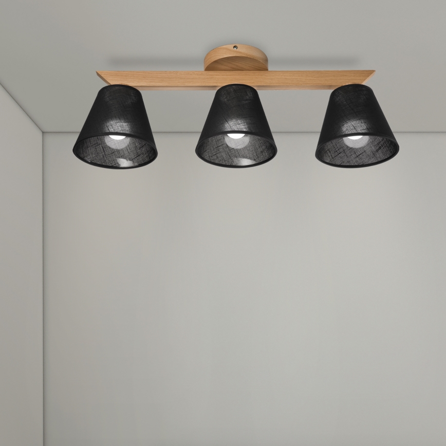 Brilagi - Lampadario a plafone ANTHONY 3xE14/40W/230V quercia/nero