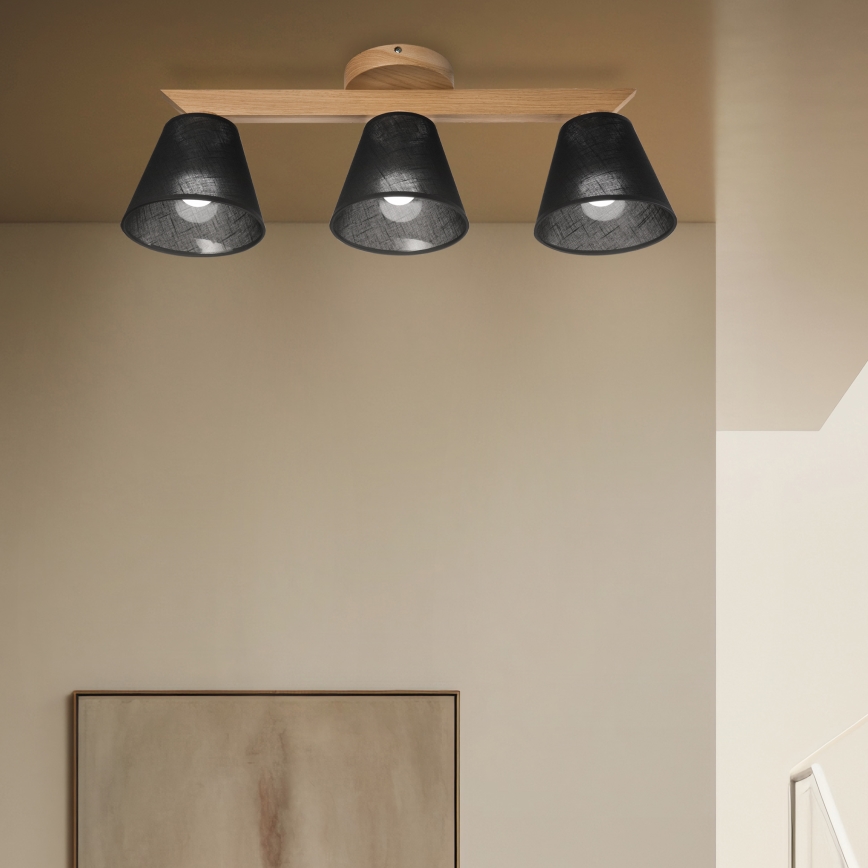 Brilagi - Lampadario a plafone ANTHONY 3xE14/40W/230V quercia/nero