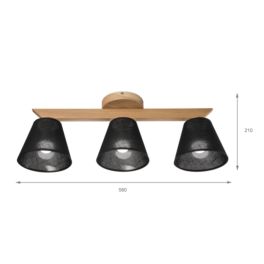 Brilagi - Lampadario a plafone ANTHONY 3xE14/40W/230V quercia/nero