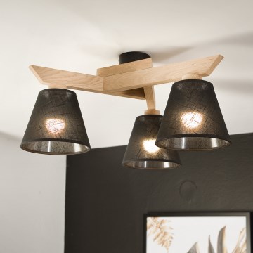 Brilagi - Lampadario a plafone ANTHONY 3xE14/40W/230V quercia/nero