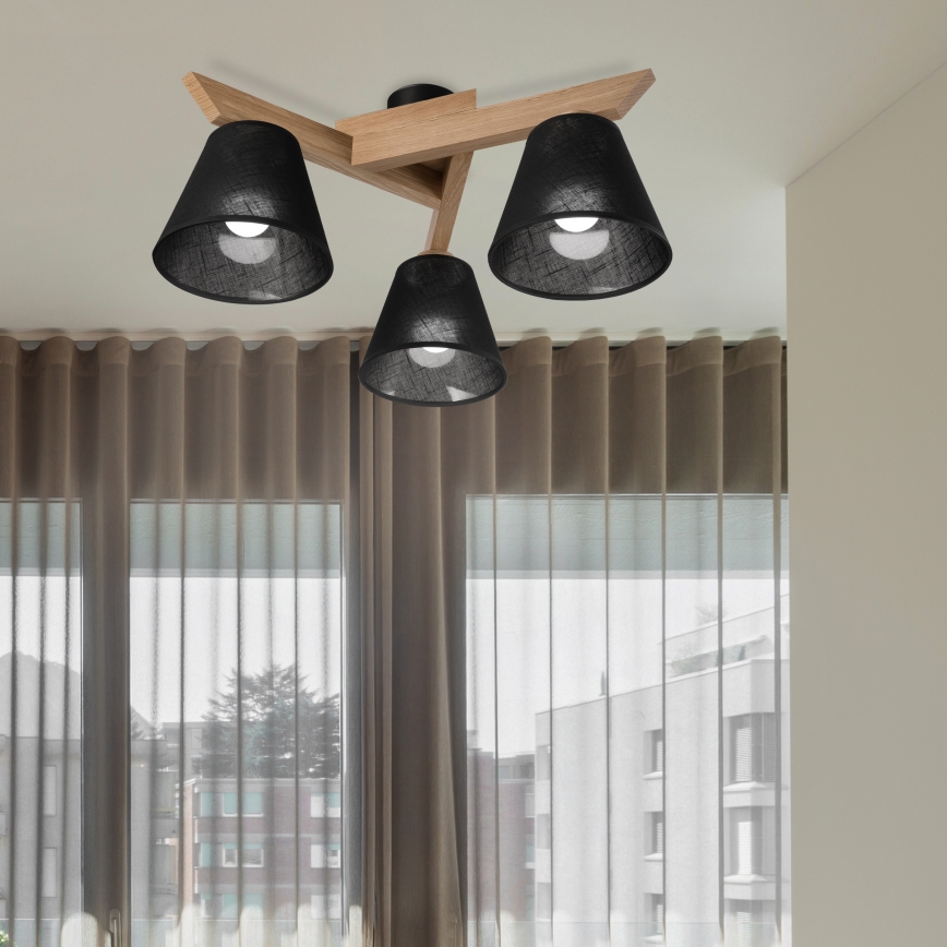 Brilagi - Lampadario a plafone ANTHONY 3xE14/40W/230V quercia/nero