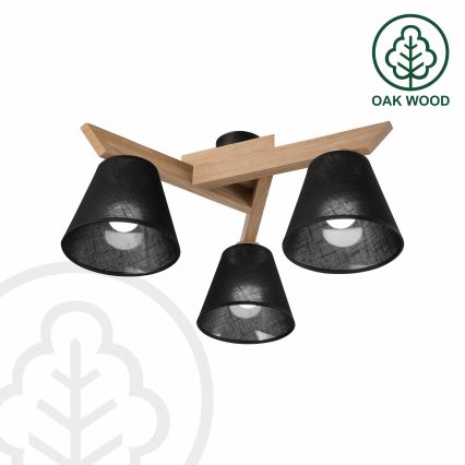 Brilagi - Lampadario a plafone ANTHONY 3xE14/40W/230V quercia/nero