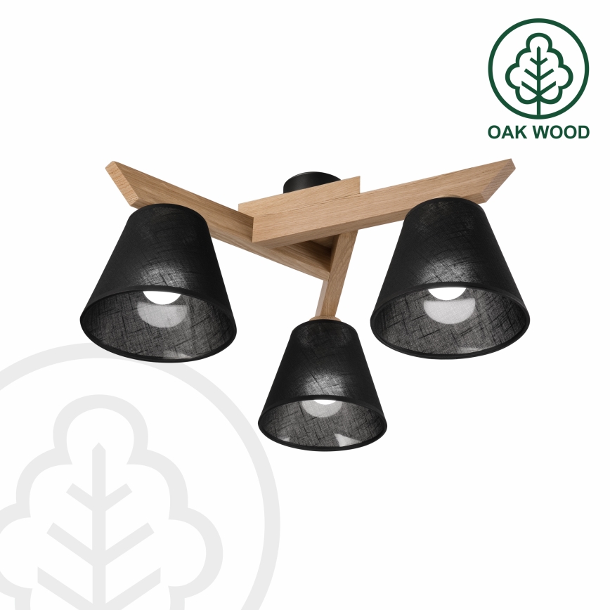 Brilagi - Lampadario a plafone ANTHONY 3xE14/40W/230V quercia/nero