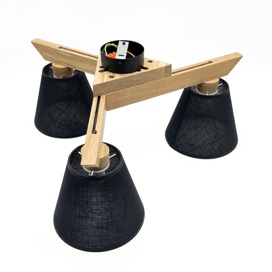 Brilagi - Lampadario a plafone ANTHONY 3xE14/40W/230V quercia/nero