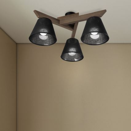 Brilagi - Lampadario a plafone ANTHONY 3xE14/40W/230V quercia/nero