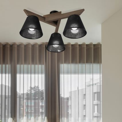 Brilagi - Lampadario a plafone ANTHONY 3xE14/40W/230V quercia/nero