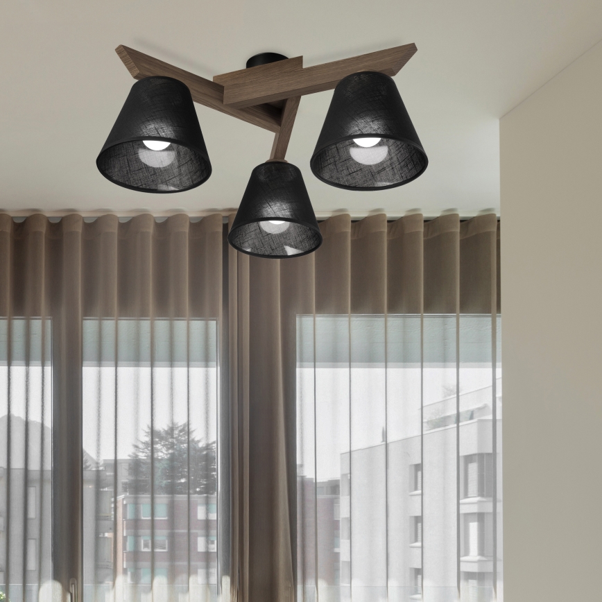 Brilagi - Lampadario a plafone ANTHONY 3xE14/40W/230V quercia/nero