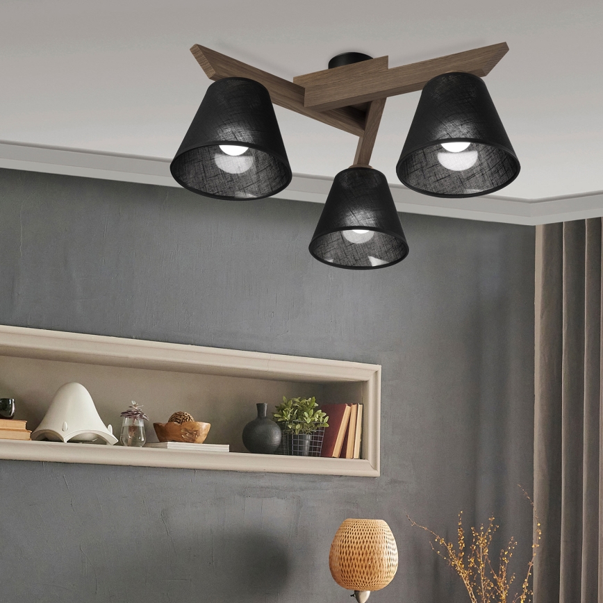 Brilagi - Lampadario a plafone ANTHONY 3xE14/40W/230V quercia/nero