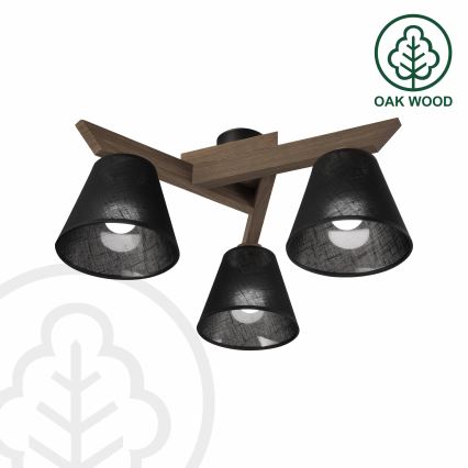 Brilagi - Lampadario a plafone ANTHONY 3xE14/40W/230V quercia/nero