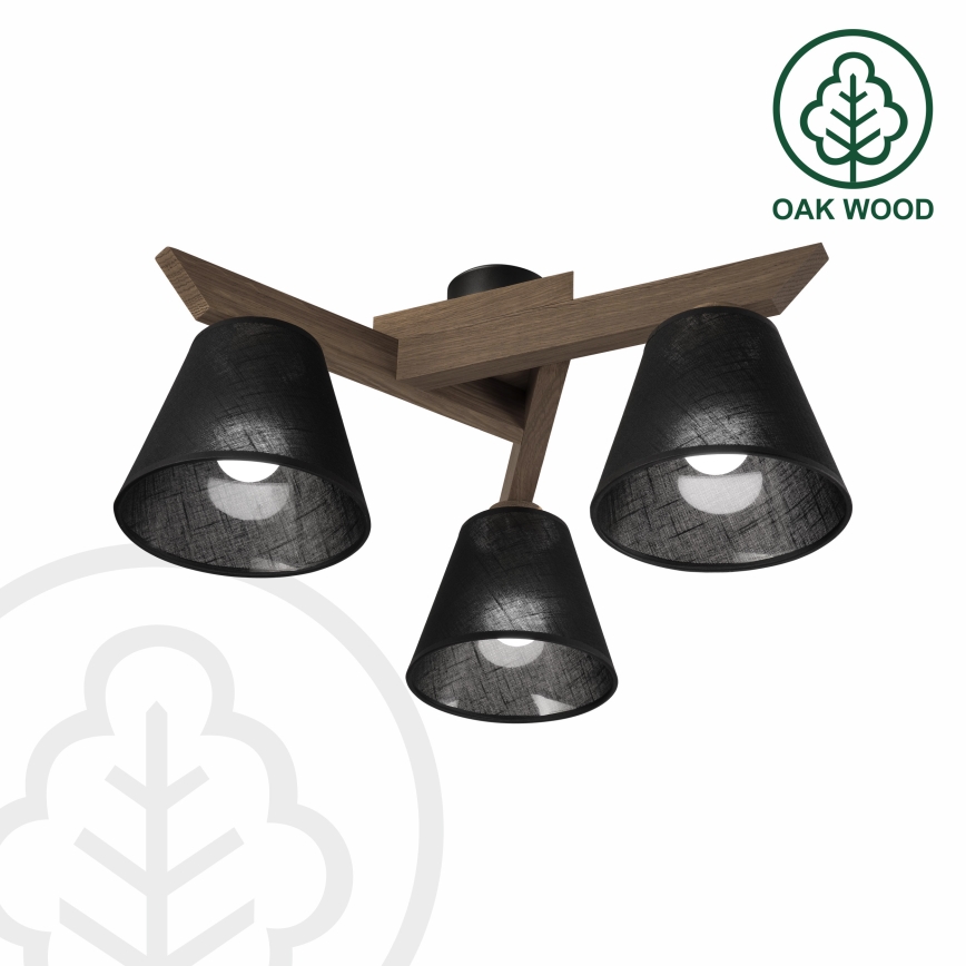 Brilagi - Lampadario a plafone ANTHONY 3xE14/40W/230V quercia/nero