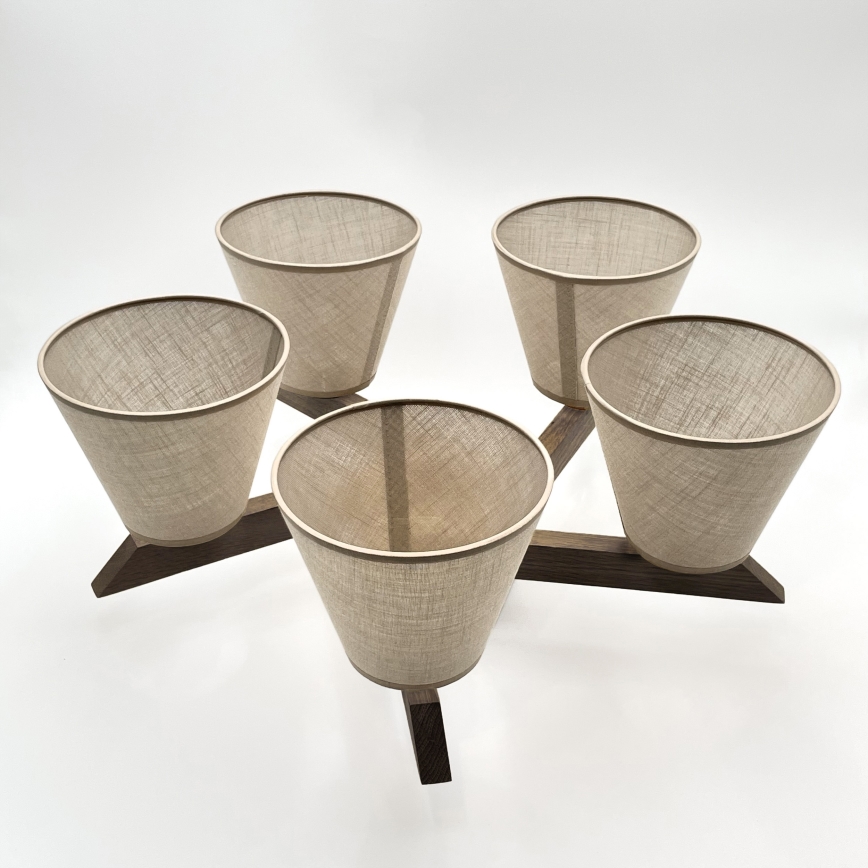 Brilagi - Lampadario a plafone ANTHONY 5xE14/40W/230V quercia/beige