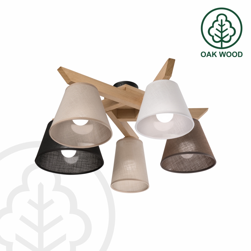 Brilagi - Lampadario a plafone ANTHONY 5xE14/40W/230V quercia