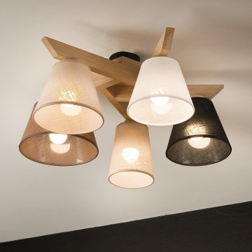 Brilagi - Lampadario a plafone ANTHONY 5xE14/40W/230V quercia