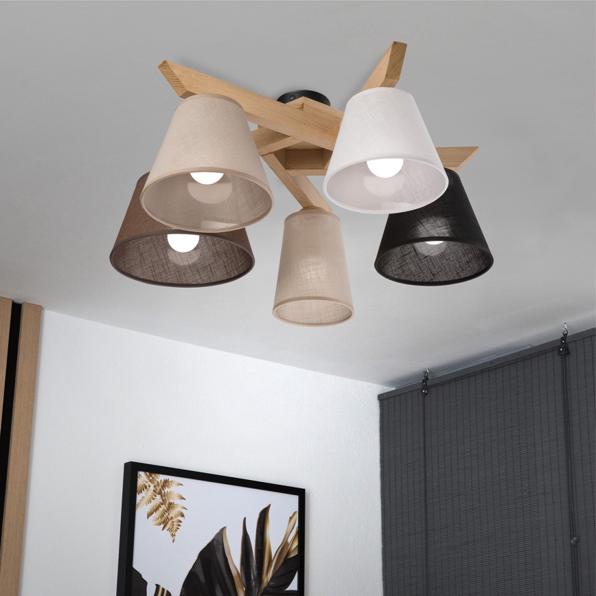 Brilagi - Lampadario a plafone ANTHONY 5xE14/40W/230V quercia