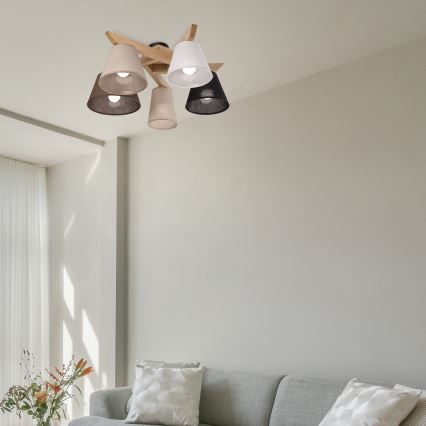 Brilagi - Lampadario a plafone ANTHONY 5xE14/40W/230V quercia