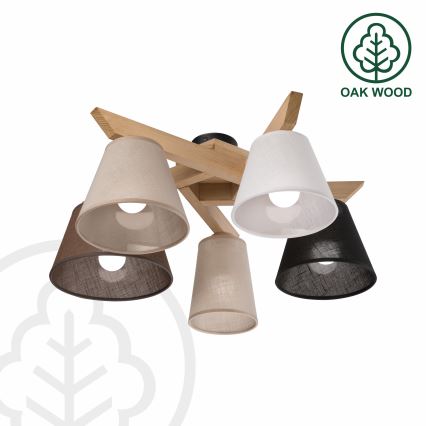Brilagi - Lampadario a plafone ANTHONY 5xE14/40W/230V quercia