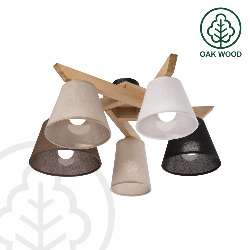 Brilagi - Lampadario a plafone ANTHONY 5xE14/40W/230V quercia