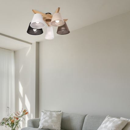 Brilagi - Lampadario a plafone ANTHONY 5xE14/40W/230V quercia