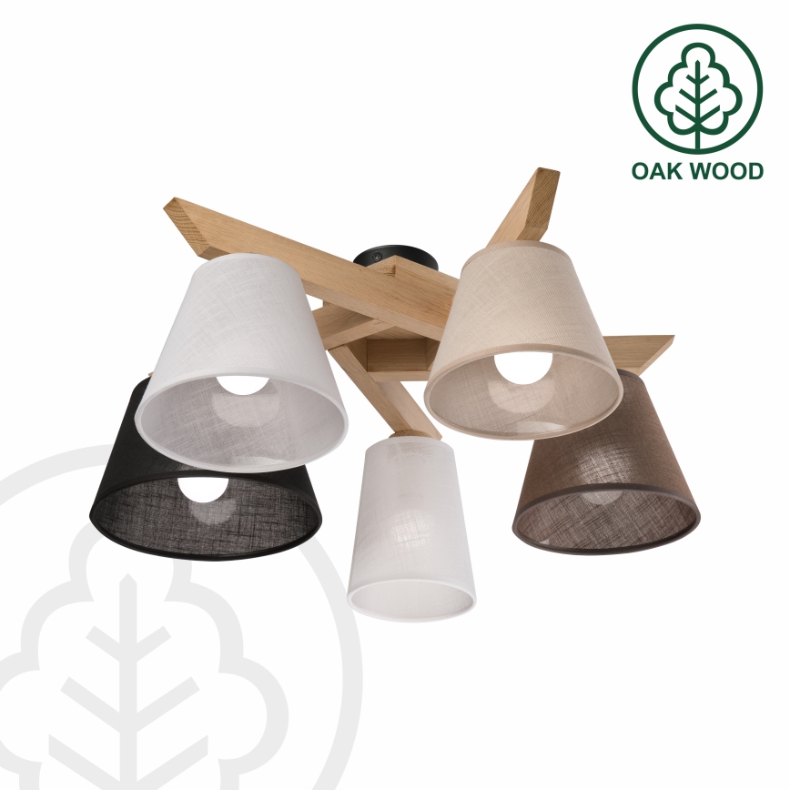Brilagi - Lampadario a plafone ANTHONY 5xE14/40W/230V quercia