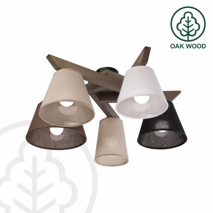 Brilagi - Lampadario a plafone ANTHONY 5xE14/40W/230V quercia