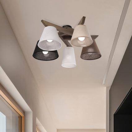 Brilagi - Lampadario a plafone ANTHONY 5xE14/40W/230V quercia