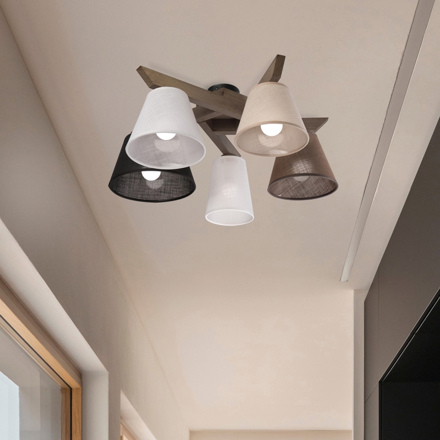 Brilagi - Lampadario a plafone ANTHONY 5xE14/40W/230V quercia