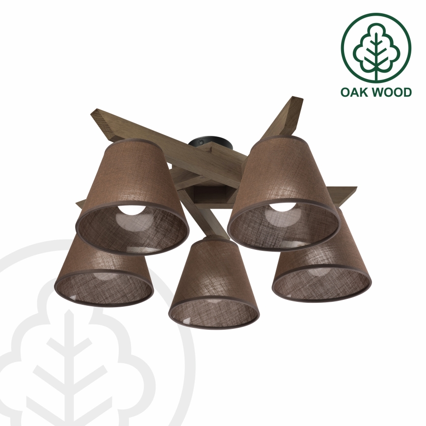 Brilagi - Lampadario a plafone ANTHONY 5xE14/40W/230V quercia/marrone