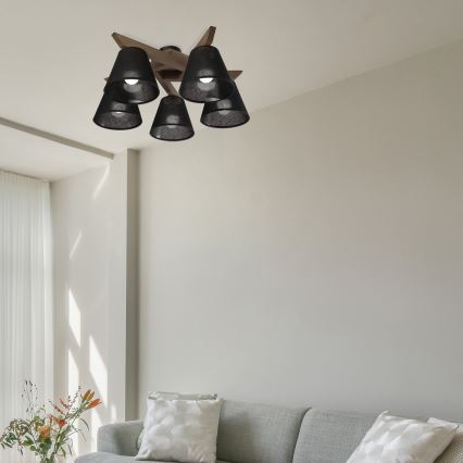 Brilagi - Lampadario a plafone ANTHONY 5xE14/40W/230V quercia/nero