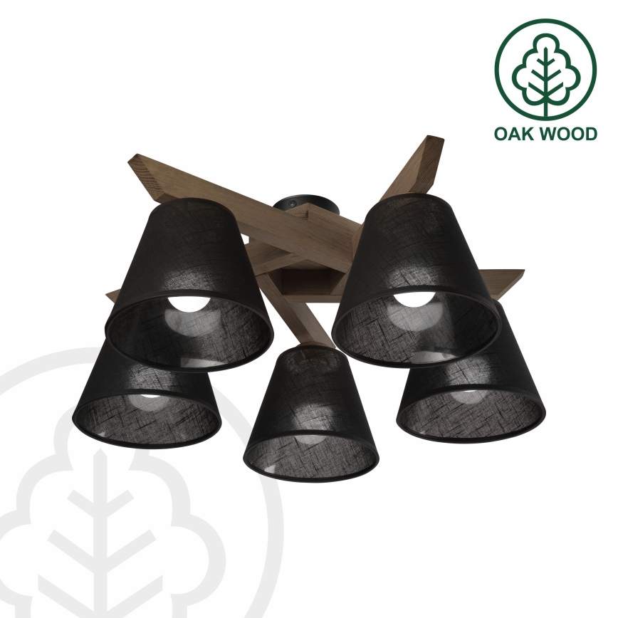 Brilagi - Lampadario a plafone ANTHONY 5xE14/40W/230V quercia/nero