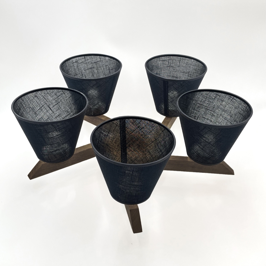Brilagi - Lampadario a plafone ANTHONY 5xE14/40W/230V quercia/nero