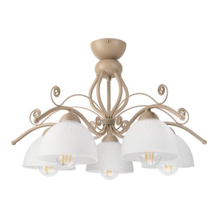 BRILAGI - Lampadario a plafone ANTICO MODERN 5xE27/60W/230V beige