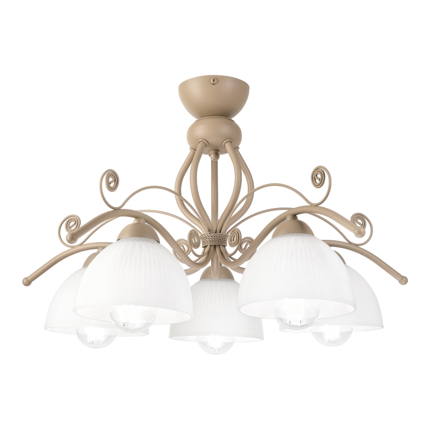 BRILAGI - Lampadario a plafone ANTICO MODERN 5xE27/60W/230V beige