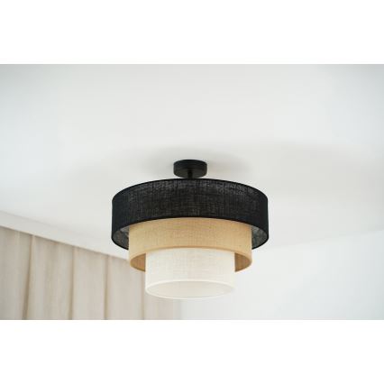 Brilagi - Lampadario a plafone ASPEN LUNETA 1xE27/15W/230V diametro 45 cm nero/beige/color crema