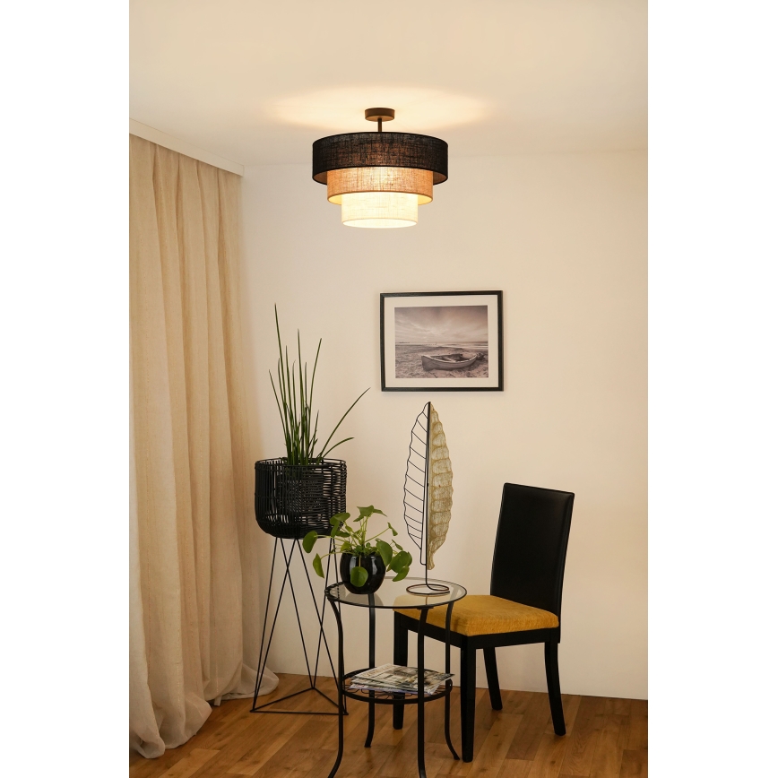 Brilagi - Lampadario a plafone ASPEN LUNETA 1xE27/15W/230V diametro 45 cm nero/beige/color crema