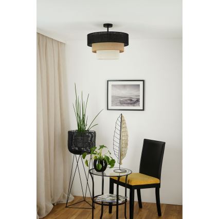 Brilagi - Lampadario a plafone ASPEN LUNETA 1xE27/15W/230V diametro 45 cm nero/beige/color crema