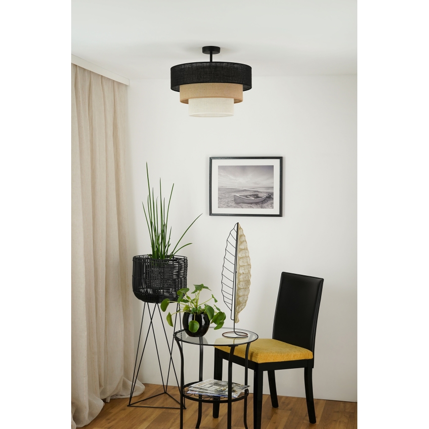 Brilagi - Lampadario a plafone ASPEN LUNETA 1xE27/15W/230V diametro 45 cm nero/beige/color crema