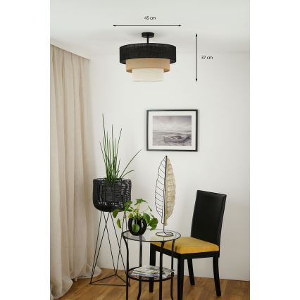 Brilagi - Lampadario a plafone ASPEN LUNETA 1xE27/15W/230V diametro 45 cm nero/beige/color crema
