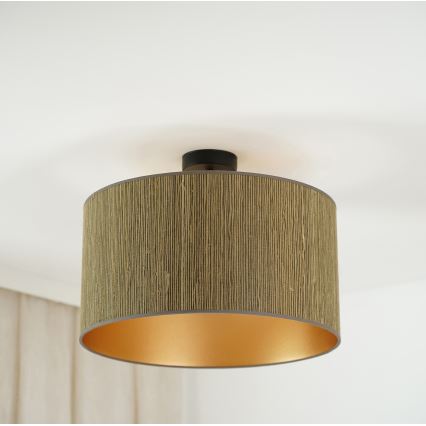 Brilagi - Lampadario a plafone BOSTON ROLLER 1xE27/15W/230V diametro 45 cm paglia marrone/oro