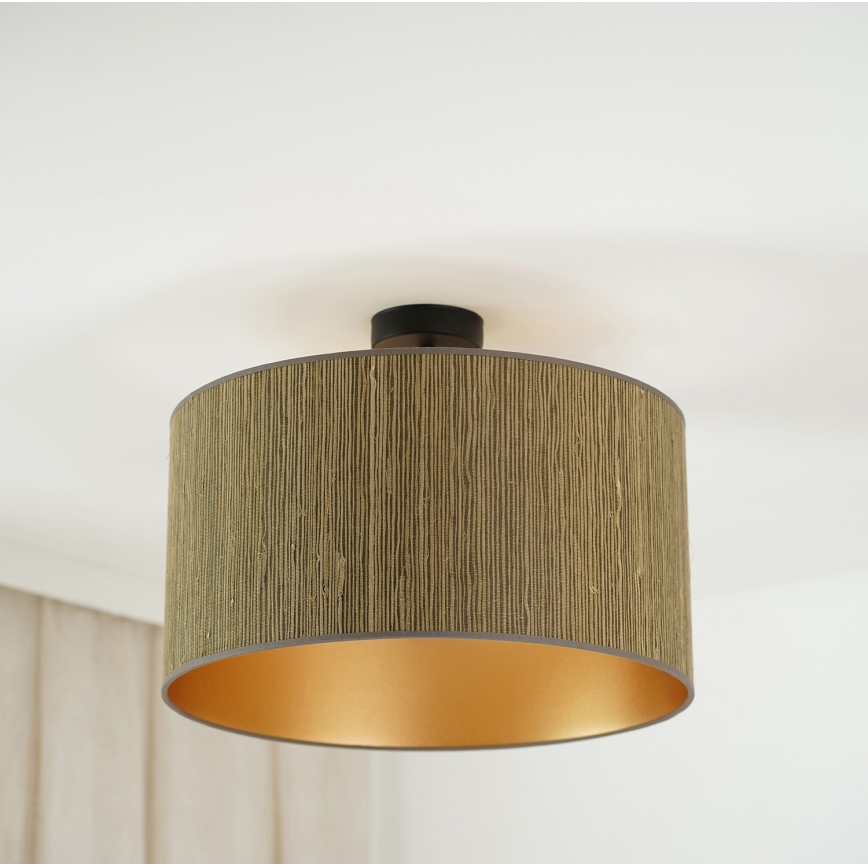 Brilagi - Lampadario a plafone BOSTON ROLLER 1xE27/15W/230V diametro 45 cm paglia marrone/oro