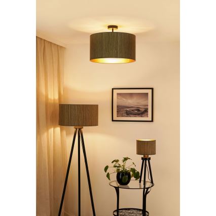 Brilagi - Lampadario a plafone BOSTON ROLLER 1xE27/15W/230V diametro 45 cm paglia marrone/oro
