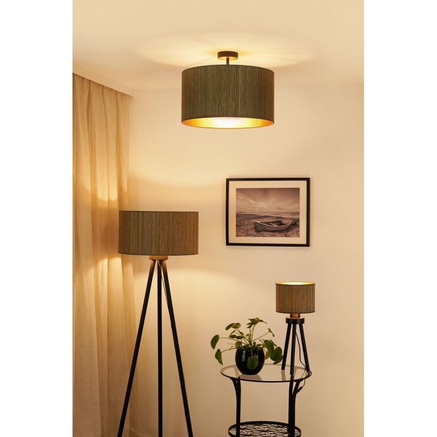 Brilagi - Lampadario a plafone BOSTON ROLLER 1xE27/15W/230V diametro 45 cm paglia marrone/oro