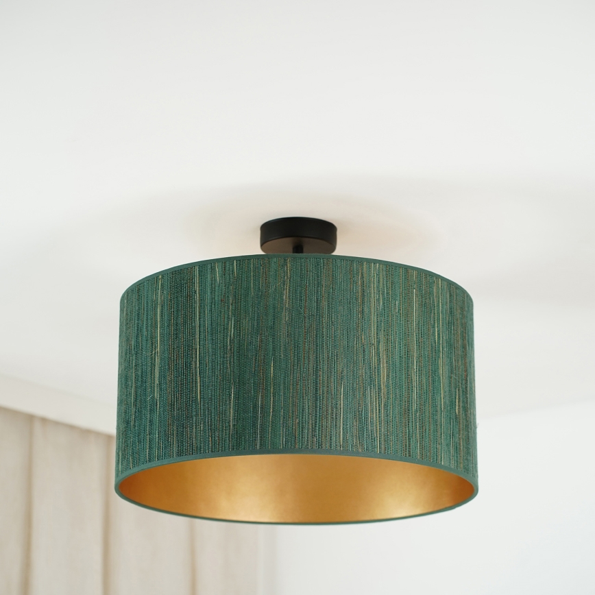 Brilagi - Lampadario a plafone BOSTON ROLLER 1xE27/15W/230V diametro 45 cm paglia verde/oro