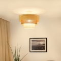 BRILAGI - Lampadario a plafone CEDAR LUNETA 1xE27/15W/230V diam. 45 cm rattan/marrone/crema