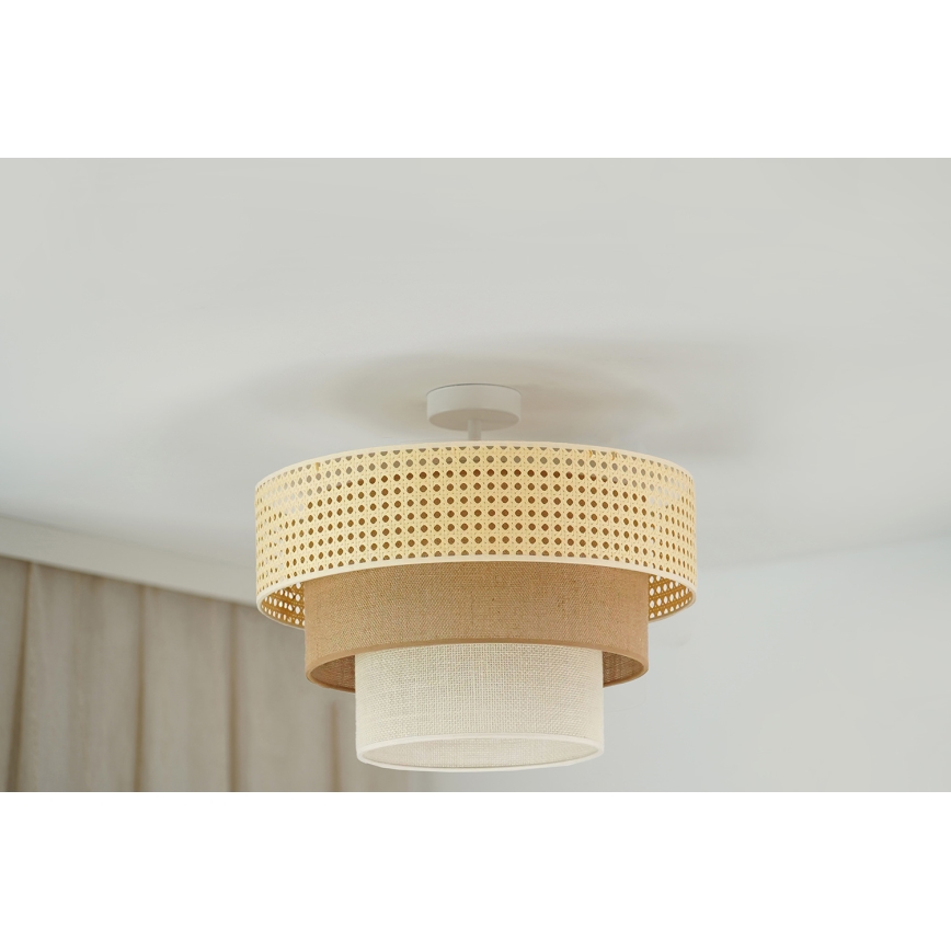 Brilagi - Lampadario a plafone CEDAR LUNETA 1xE27/15W/230V diametro 45 cm beige/marrone/color crema