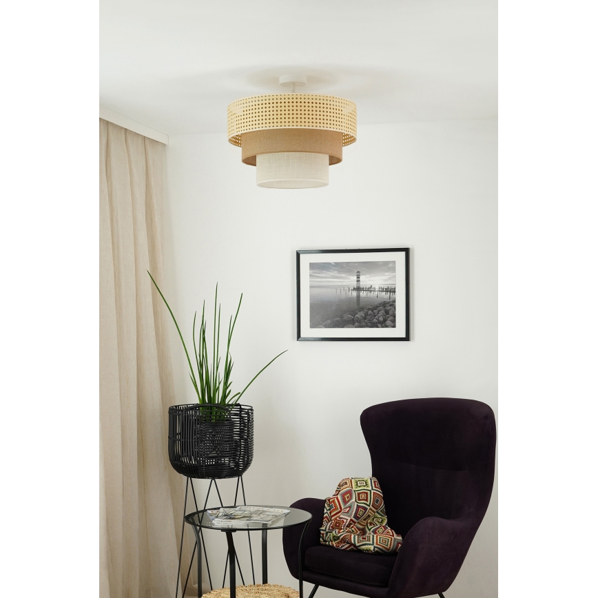 Brilagi - Lampadario a plafone CEDAR LUNETA 1xE27/15W/230V diametro 45 cm beige/marrone/color crema